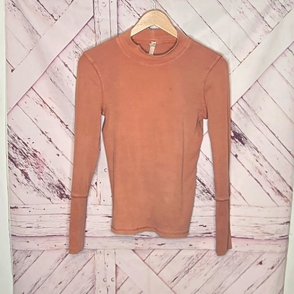Free People Intimately Mauve Pink Orange Top *Flaw* - Picture 1 of 4